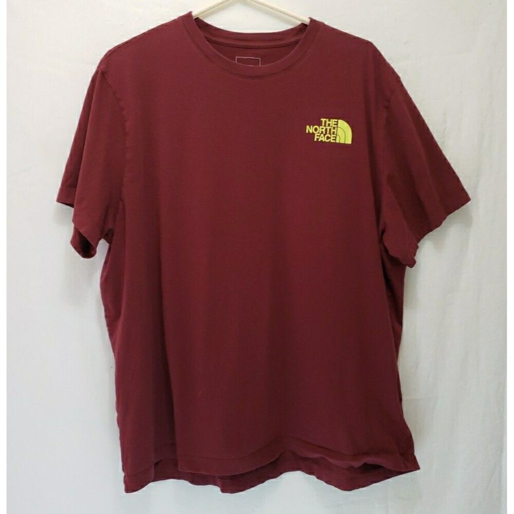 The North Face XXL Maroon Burgundy Graphic T-Shirt Circular Design Cactus Tee